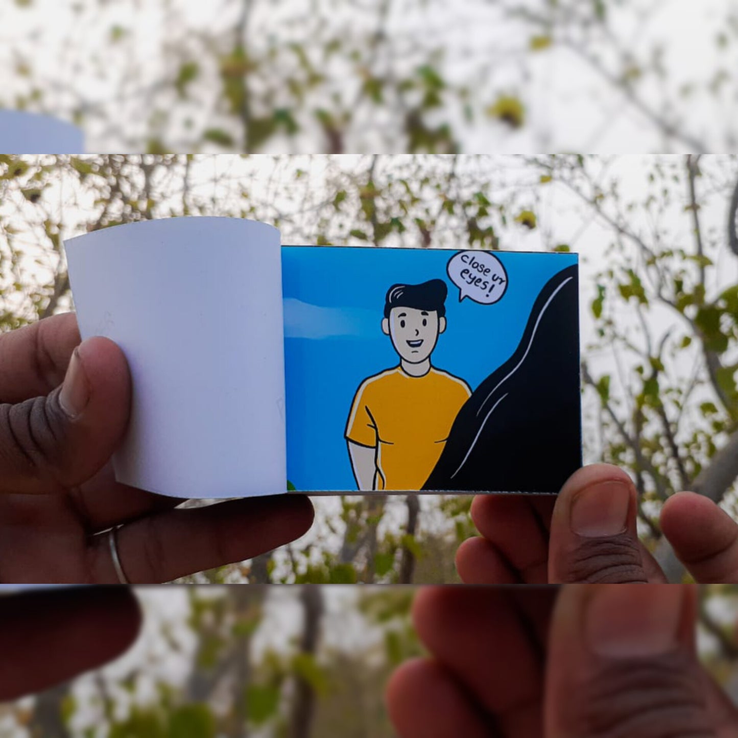Close Your Eyes Proposal Flipbook With Ring