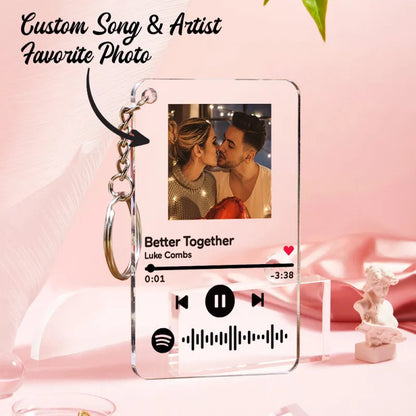Personalized Photo Music Keychain