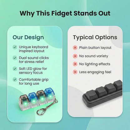 Hooray Fidget Keyboard Keychain