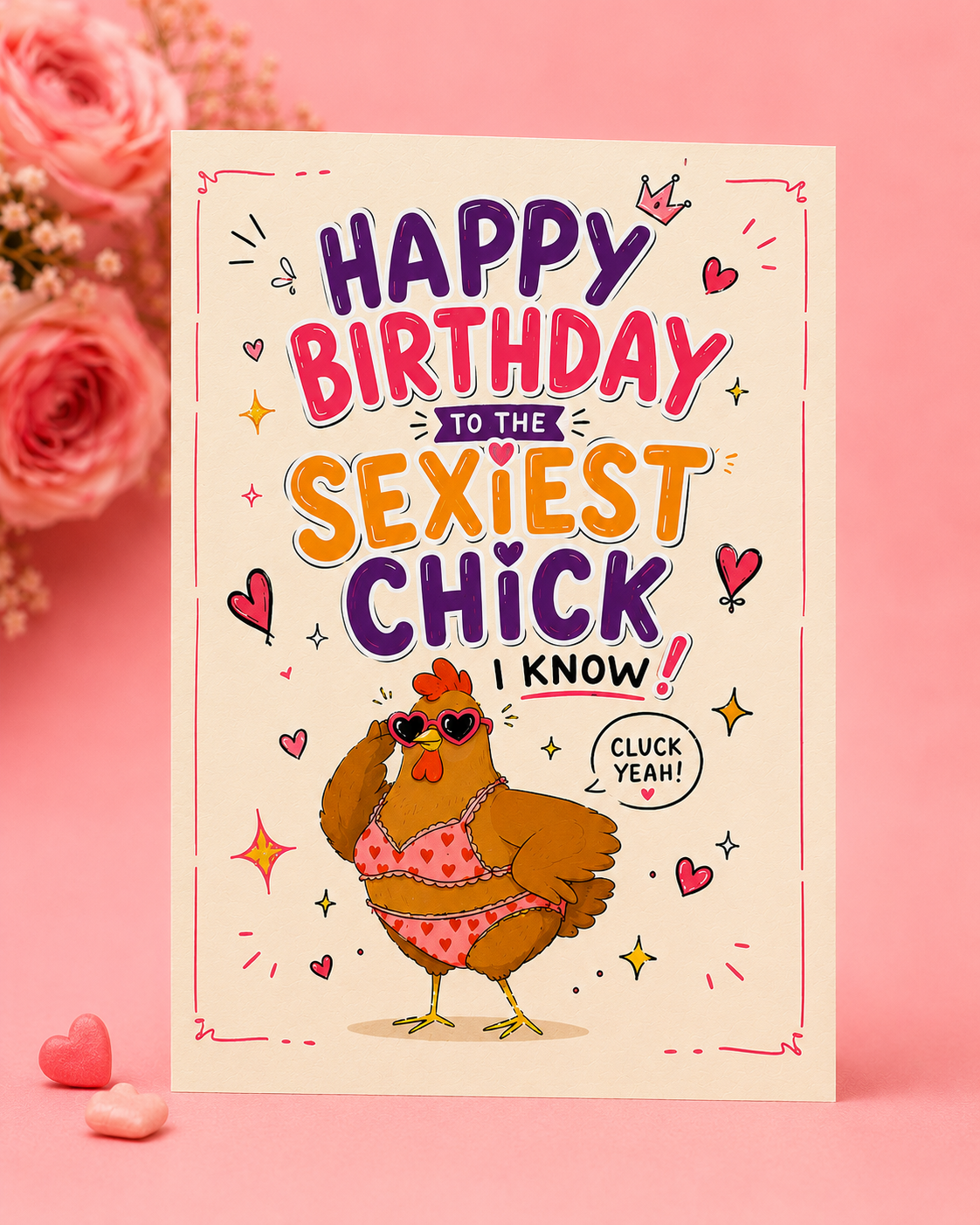 Birthday Chick Mirror Card