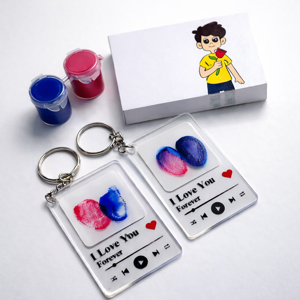 Flipbook With Finger Print Keychain