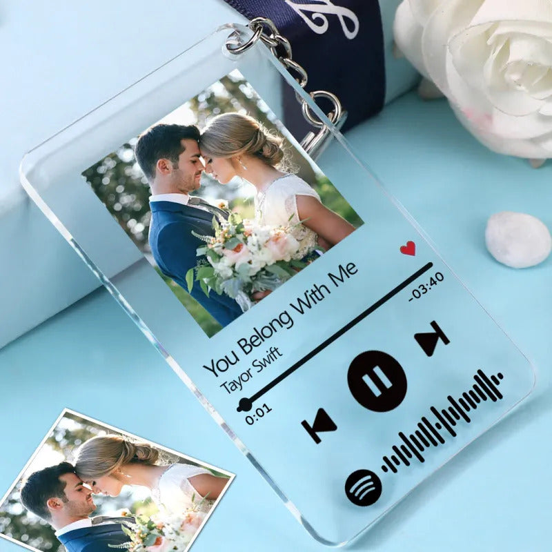 Personalized Photo Music Keychain