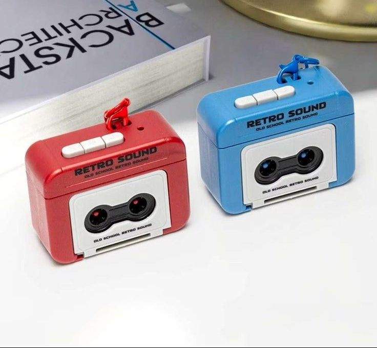 Hooray Retro Cassette Tape Recorder Keychain