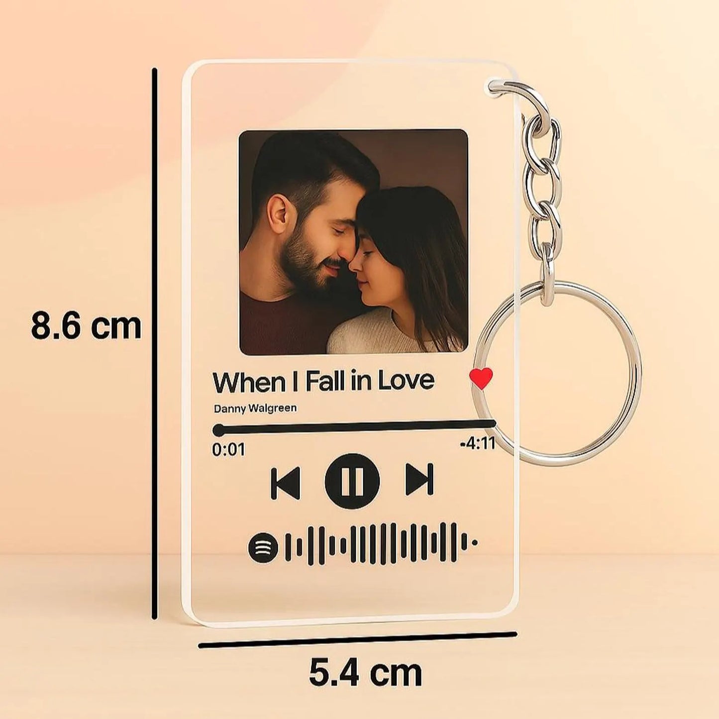 Personalized Photo Music Keychain