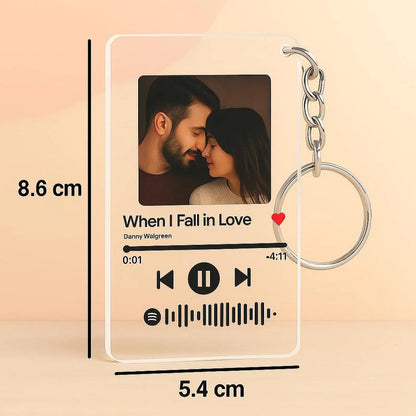 Personalized Photo Music Keychain