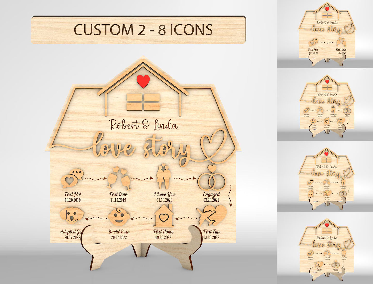 Personalized Love Story Timeline House